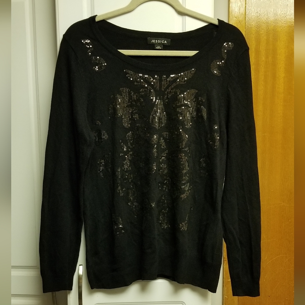 🍁🌺🐳Jessica sequin patterned knit long sleeved top
